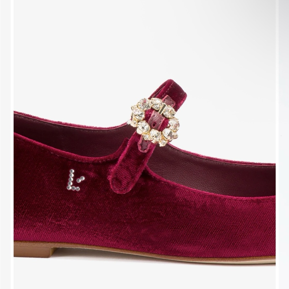 Larroudé Burgundy Blair Mary Jane Ballet Flat - Picture 3 of 4